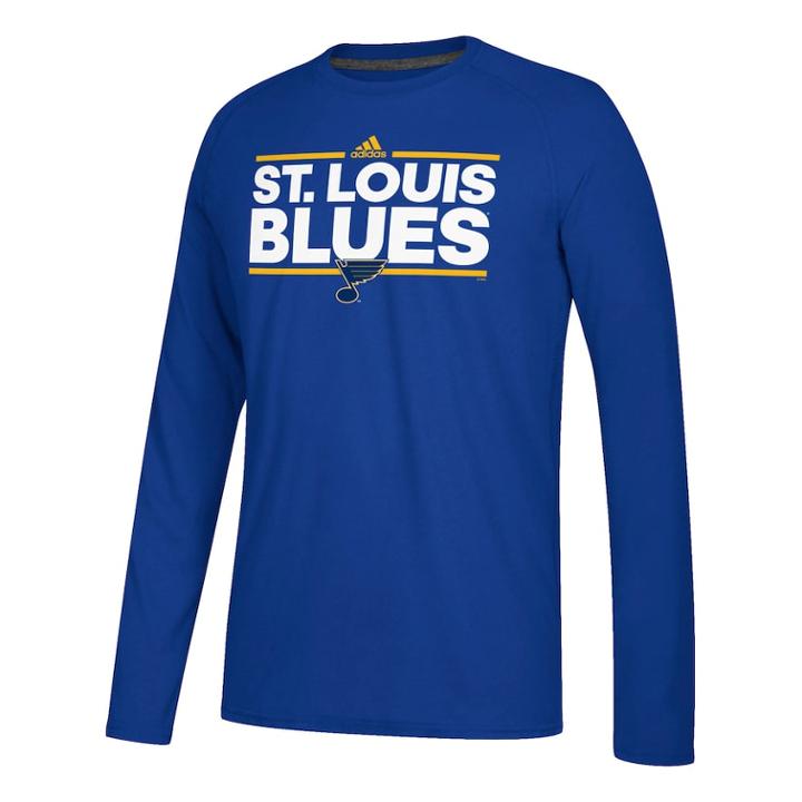 Men's Adidas St. Louis Blues Dassler Long-sleeved Tee, Size: Small, Blue