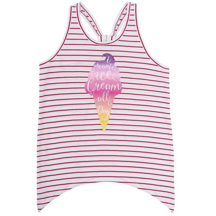 Girls 4-6x French Toast Handkerchief Hem Tank Top, Girl's, Size: 6, Dark Pink