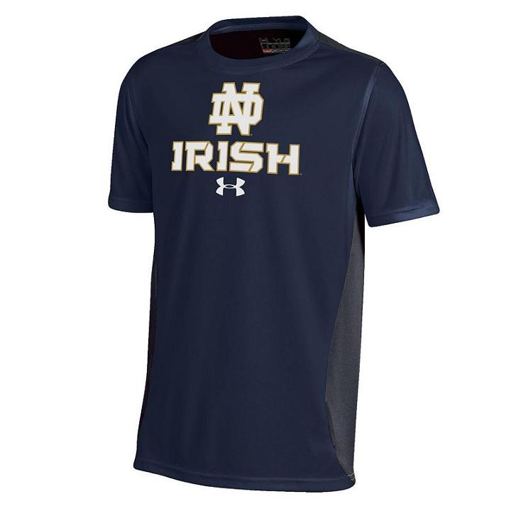Boys 8-20 Under Armour Notre Dame Fighting Irish Colorblock Tech Tee, Boy's, Size: S(8), Blue (navy)