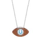 Sterling Silver Crystal Indianapolis Colts Football Pendant, Women's, Brown