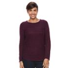 Women's Croft & Barrow&reg; Shirttail Long Sleeve Sweater, Size: Xl, Purple
