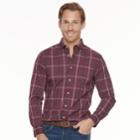 Men's Sonoma Goods For Life&trade; Modern-fit Stretch Poplin Button-down Shirt, Size: Xl, Dark Pink