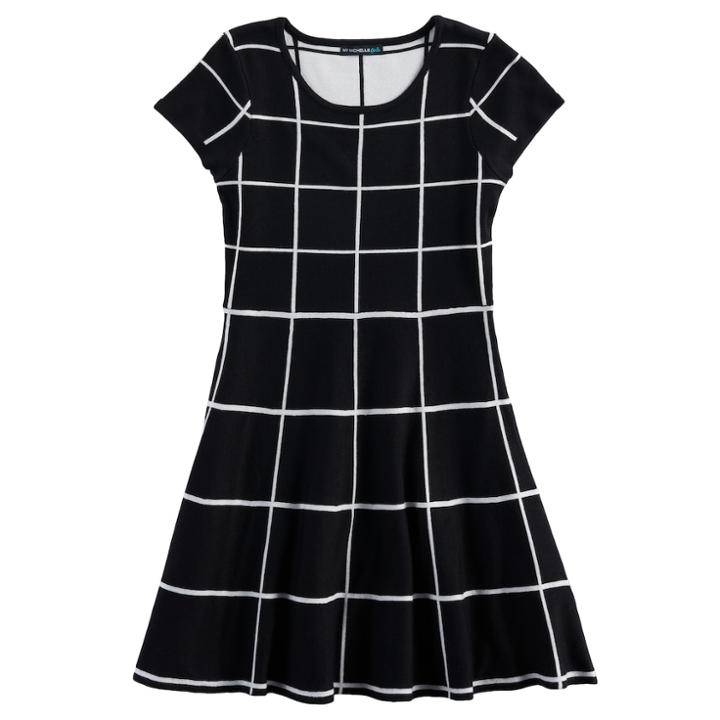 Girls 7-16 My Michelle Patterned Knit Sweater Skater Dress, Size: Medium, Red Overfl