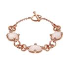 Lavish By Tjm 18k Rose Gold Over Silver Rose Quartz & Marcasite Bracelet, Women's, Size: 7.5, Multicolor