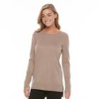 Women's Apt. 9&reg; Metallic Crewneck Sweater, Size: Small, Brown Oth