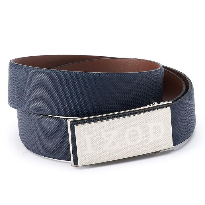 Men's Izod Logo Plaque Golf Belt, Size: 40, Blue (navy)