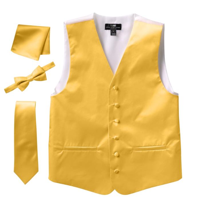 Big & Tall Steven Land Solid 4-pc. Vest Set, Men's, Size: 4xl, Gold