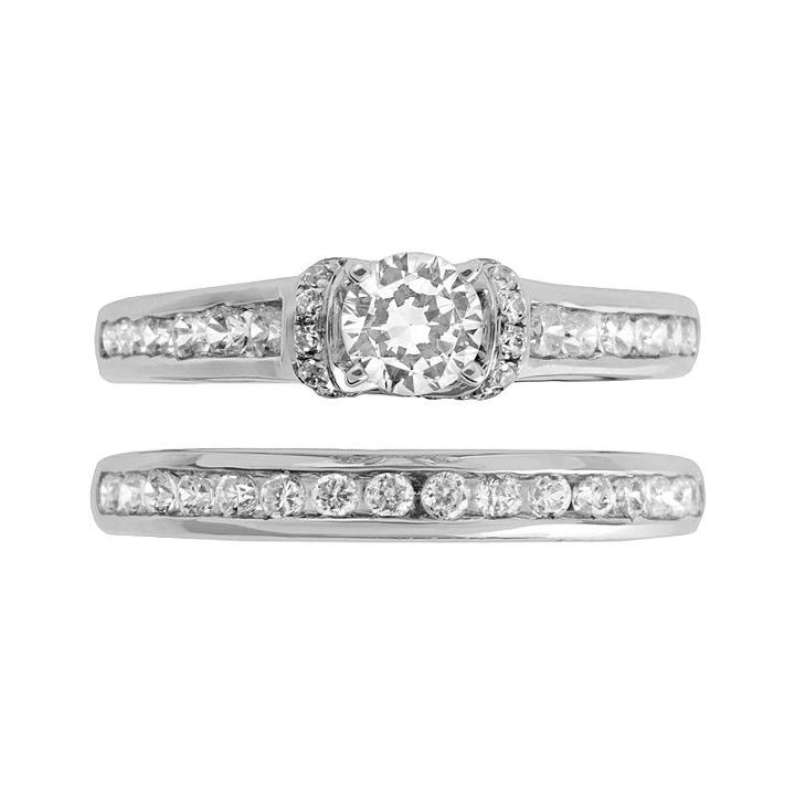 Round-cut Igi Certified Diamond Engagement Ring Set In 14k White Gold (1 Ct. T.w.), Women's, Size: 9