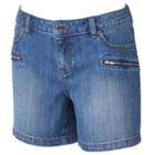 Women's Jennifer Lopez Zipper-pocket Jean Shorts, Size: 10, Med Blue