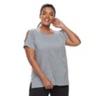 Plus Size Tek Gear&reg; Cold-shoulder Tee, Women's, Size: 2xl, Med Grey