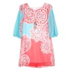 Girls 7-16 Iz Amy Byer 3/4-length Sleeve Printed Sheath Dress With Necklace, Girl's, Size: 14, Ovrfl Oth