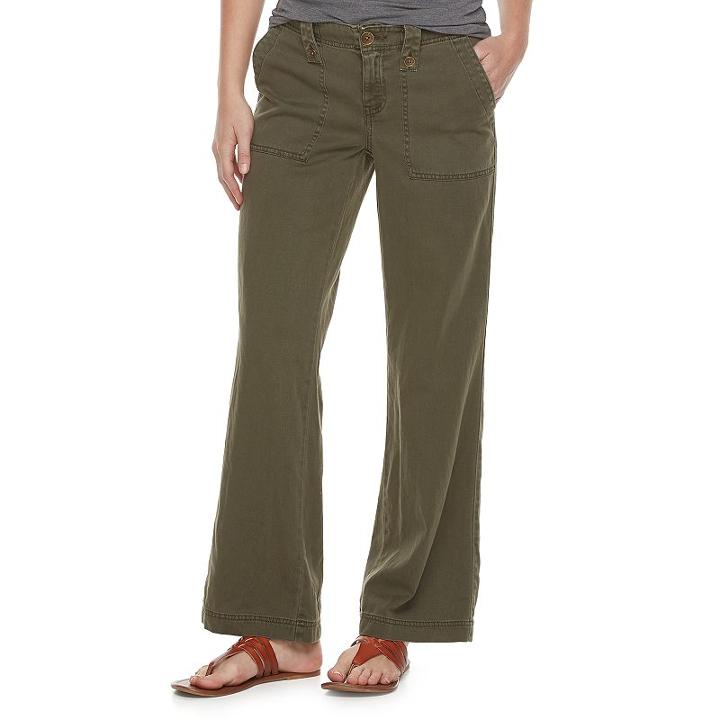 Women's Sonoma Goods For Life&trade; Wide-leg Utility Pants, Size: 2, Green