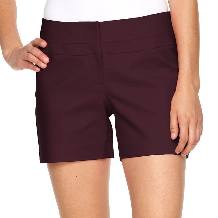 Women's Apt. 9&reg; Modern Fit City Shorts, Size: 4, Purple