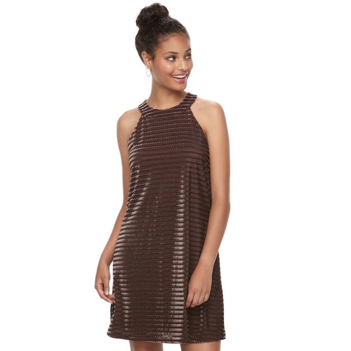 Juniors' Candie's&reg; Burnout Velvet Swing Dress, Teens, Size: Small, Black