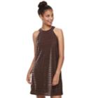 Juniors' Candie's&reg; Burnout Velvet Swing Dress, Teens, Size: Small, Black