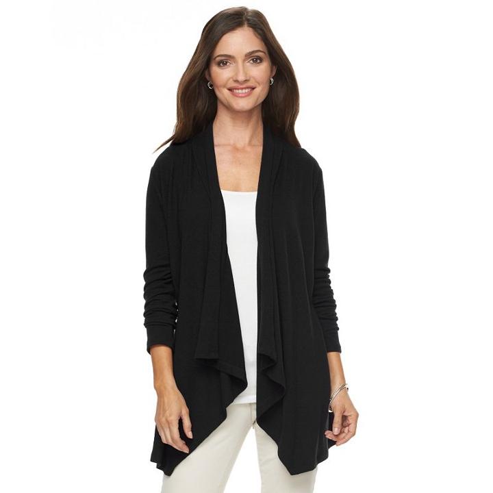 Women's Croft & Barrow&reg; Cascade Cardigan, Size: Small, Black