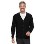 Men's Croft & Barrow&reg; Fine-gauge Cardigan Sweater, Size: Medium, Black