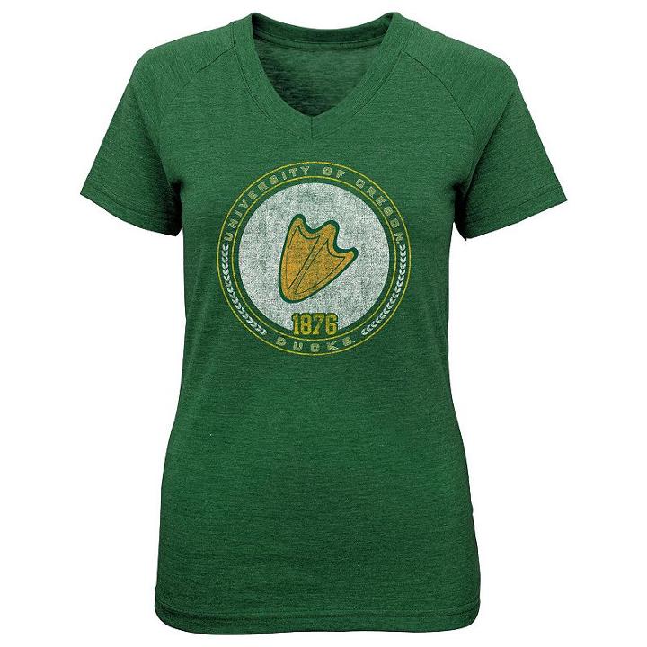 Girls 7-16 Oregon Ducks Team Medallion Tee, Girl's, Size: L(14), Green