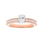 14k Gold Oval Cut 1 Carat T.w. Igl Certified Diamond Engagement Ring, Women's, Size: 6.50, White