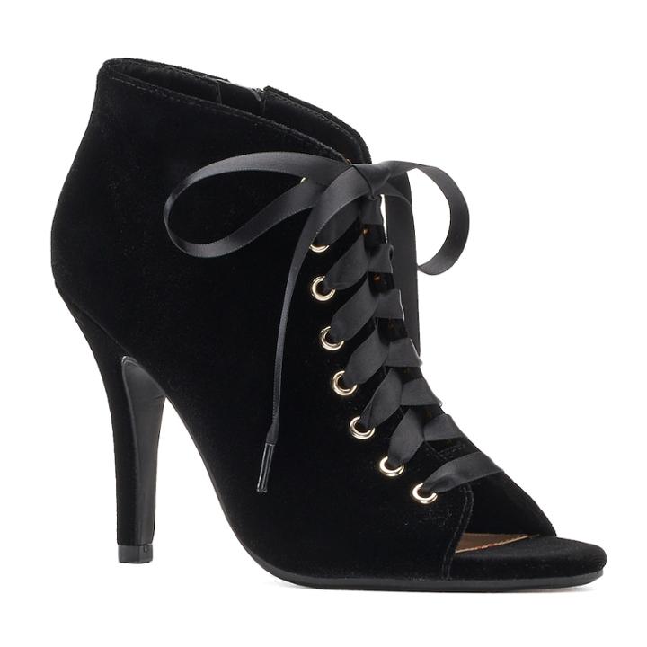 Lc Lauren Conrad Granite Women's Velvet High Heels, Size: 7.5, Black