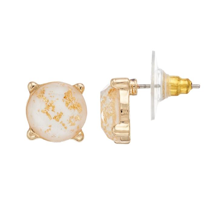 Lc Lauren Conrad Foil Stone Nickel Free Stud Earrings, Women's, Gold