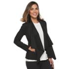 Women's Dana Buchman Faux-suede Open Front Jacket, Size: Small, Black