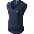 Women's Nike Pure V-neck Workout Top, Size: Xs, Blue (navy)