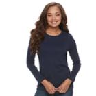 Petite Croft & Barrow&reg; Crewneck Tee, Women's, Size: M Petite, Blue
