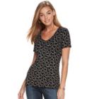 Women's Apt. 9&reg; Essential V-neck Tee, Size: Xxl, Black
