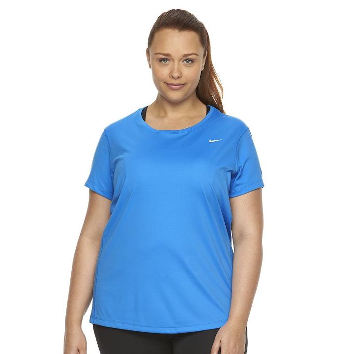 Nike, Plus Size Ext Miler Dri-fit Crewneck Running Tee, Women's, Size: 3xl, Brt Blue