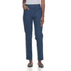 Women's Croft & Barrow&reg; Straight-leg Pull-on Jeans, Size: M Long, Blue