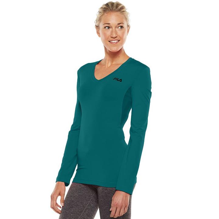 Women's Fila Sport&reg; Basic Workout Long Sleeve Tee, Size: Xl, Green