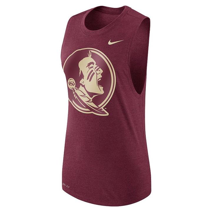 Women's Nike Florida State Seminoles Dri-fit Muscle Tee, Size: Xxl, Red