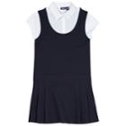 Girls 4-16 Chaps School Uniform Pleated Jumper With Shirt, Size: 12-14, Blue (navy)