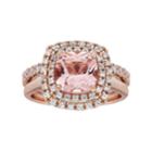 14k Rose Gold Over Silver Simulated Morganite & Cubic Zirconia Ring Set, Women's, Size: 7, Pink