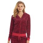 Juicy Couture Leopard Print Velour Hoodie - Women's, Size: Xs, Med Red
