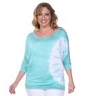 Plus Size White Mark Tie Dyed Tunic, Women's, Size: 3xl, Lt Green