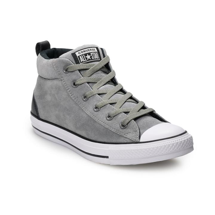 Men's Converse Chuck Taylor All Star Street Mid Suede Sneakers, Size: M7w9, Silver