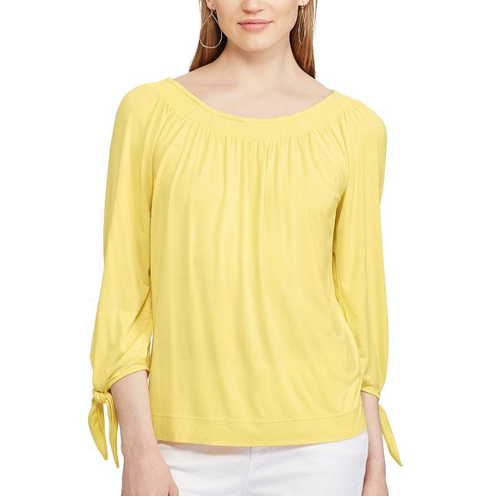 Women's Chaps Off-the-shoulder Top, Size: Medium, Yellow