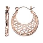 Lc Lauren Conrad Filigree Hoop Earrings, Women's, Med Pink