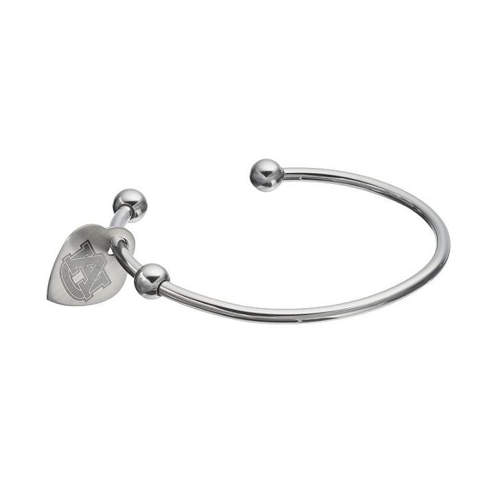 Fiora Stainless Steel Auburn Tigers Charm Cuff Bracelet, Women's, Size: 7.5, Grey