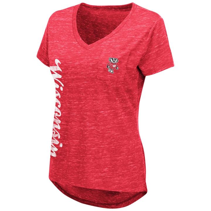 Women's Wisconsin Badgers Wordmark Tee, Size: Medium, Brt Red