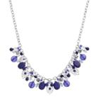 Chaps Filigree & Hammered Disc Beaded Necklace, Women's, Navy