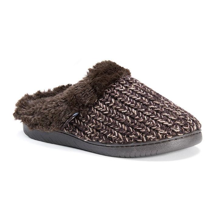 Muk Luks Women's Knit Clog Slippers, Size: Medium, Brown