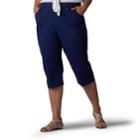 Plus Size Lee Lyric Twill Skimmer Capris, Women's, Size: 22 - Regular, Dark Blue