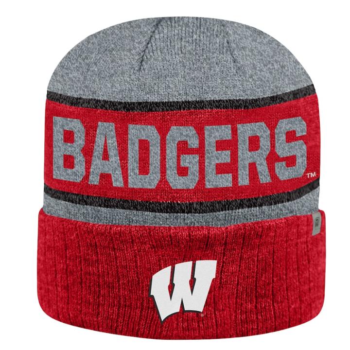 Adult Top Of The World Wisconsin Badgers Below Zero Ii Beanie, Adult Unisex, Med Red