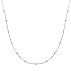 Primrose Sterling Silver Beaded Box Chain Necklace, Women's, Size: 20, Grey