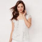 Women's Lc Lauren Conrad Love, Lauren Textured Dot Top, Size: Medium, Natural