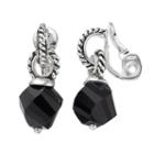 Napier Black Faceted Bead Nickel Free Clip On Earrings, Women's