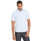Men's Van Heusen Slim-fit Never Tuck Button-down Shirt, Size: Medium, Blue